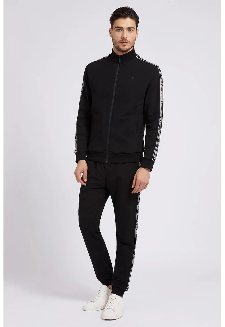 Bluza cu fermoar, pentru antrenament, Negru