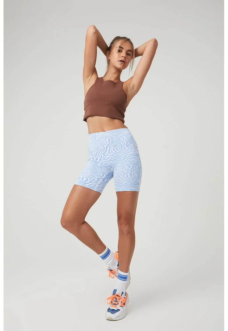 Top crop cu aspect striat, Maro