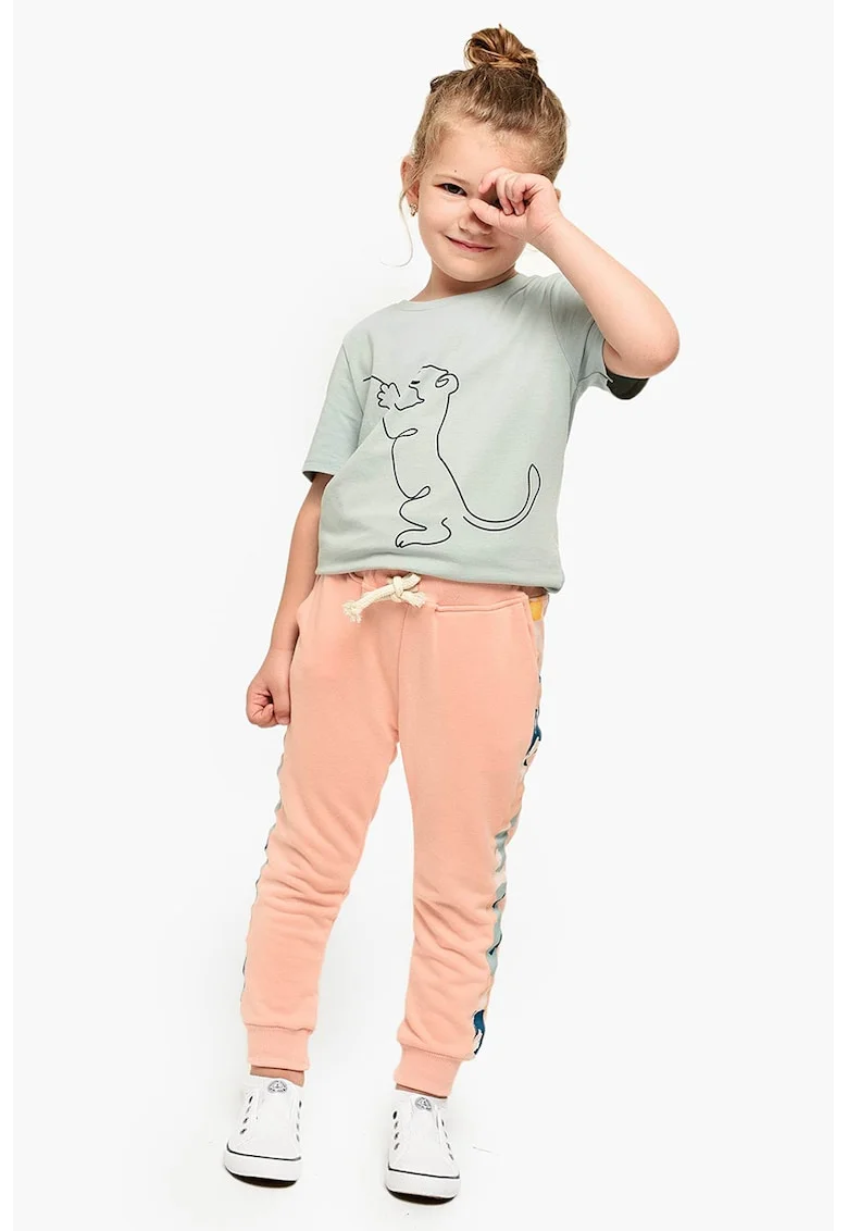 Pantaloni sport cu snur in talie, Piersica