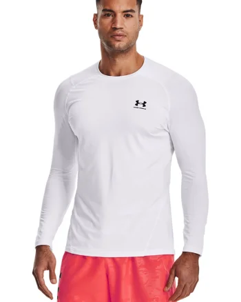 Bluza elastica cu maneci raglan, pentru fitness HeatGear® Armour, Alb optic
