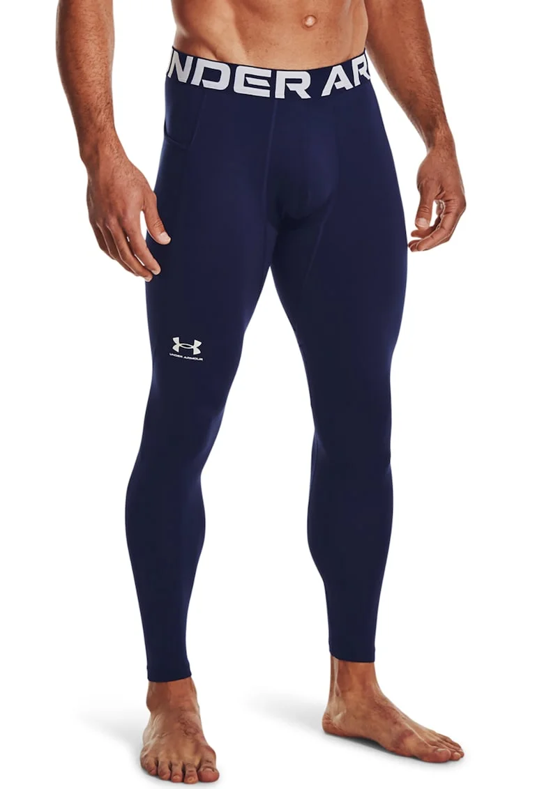 Colanti de compresie, cu banda cu logo in talie, pentru antrenament ColdGear®, Bleumarin