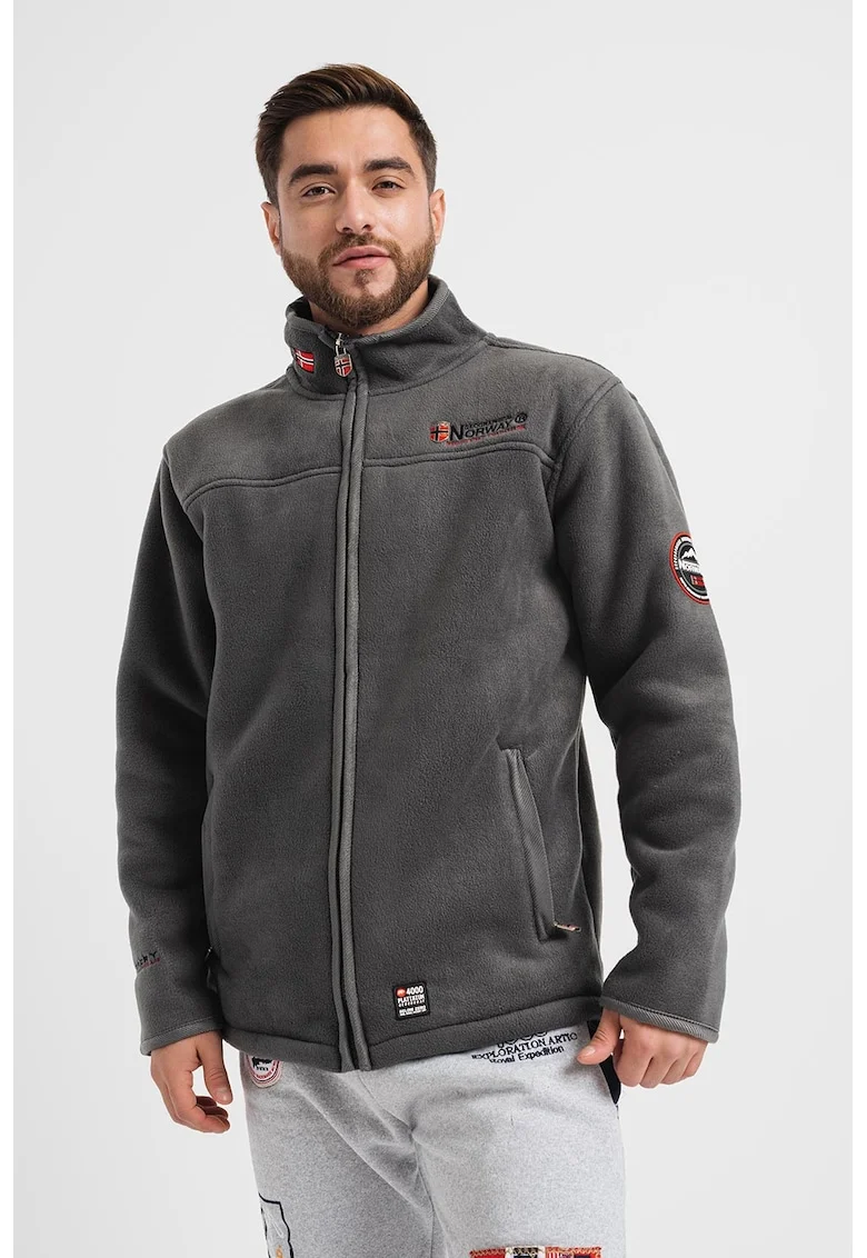Jacheta din fleece cu fermoar Ubolt, Gri inchis