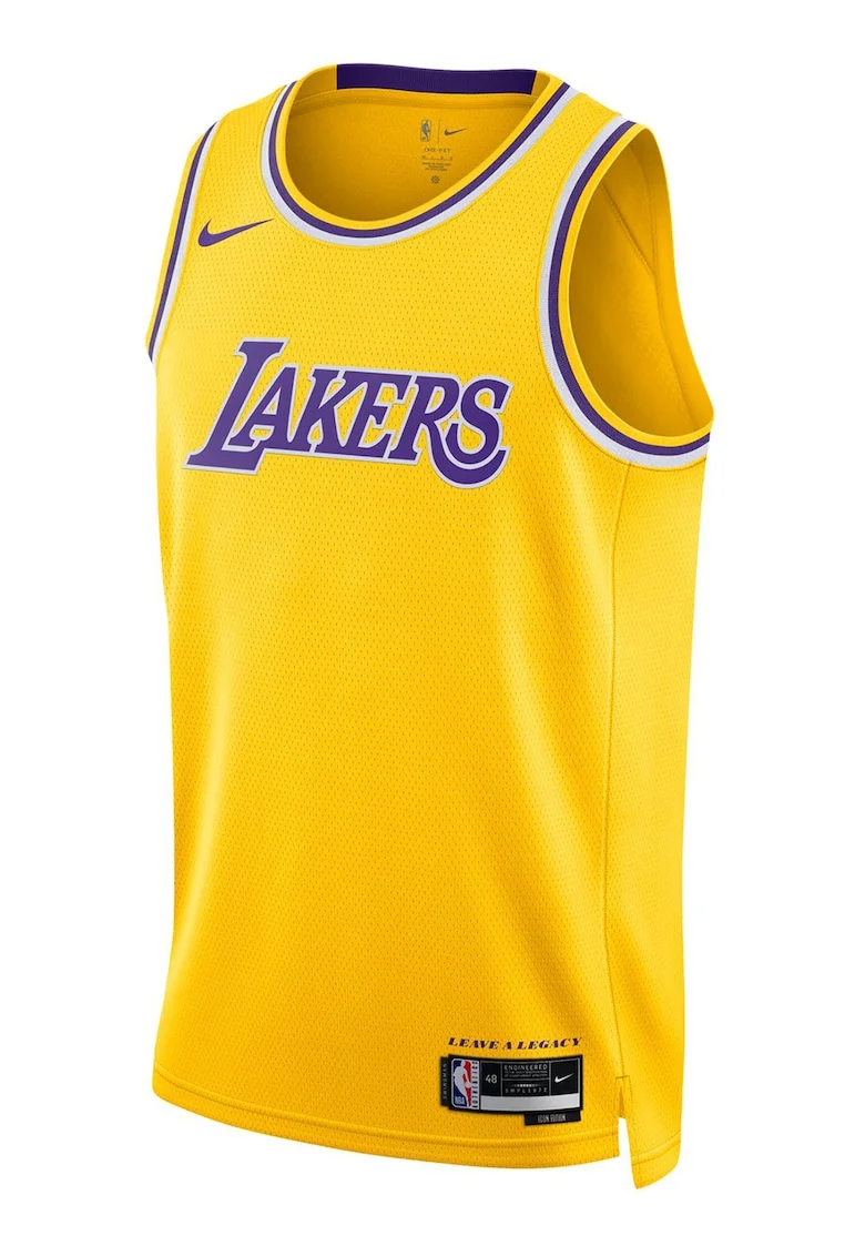 Top cu aspect perforat pentru baschet Lakers, Galben/Violet
