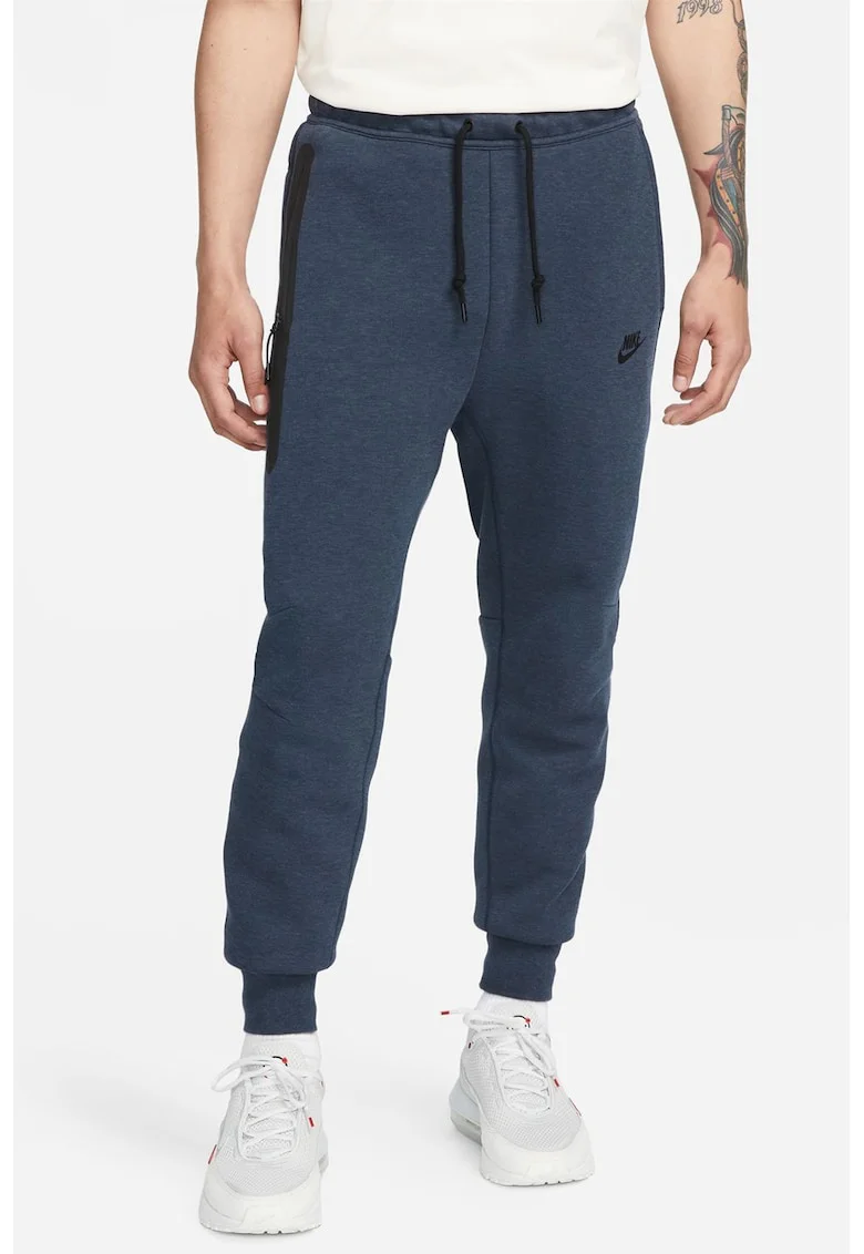 Pantaloni de trening cu buzunare cu fermoar, Bleumarin