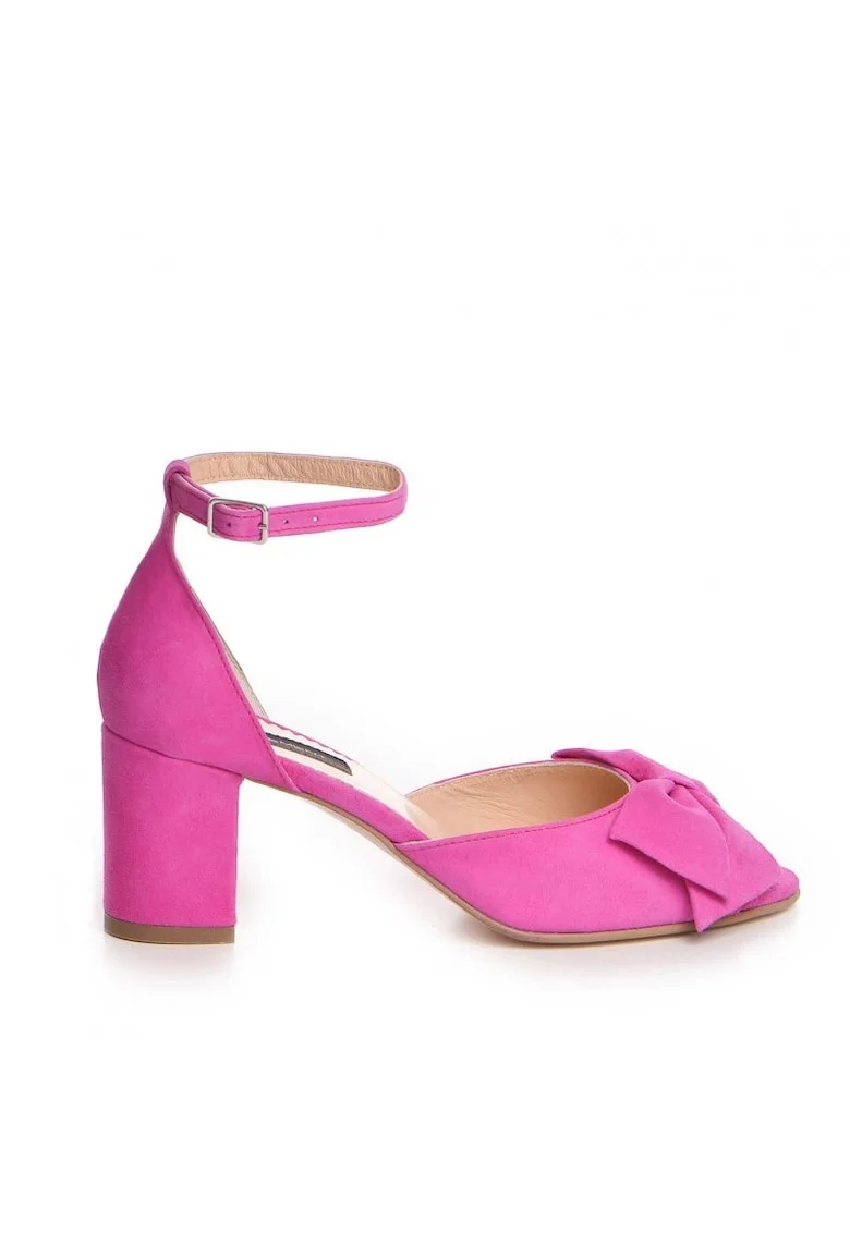 Sandale piele toc gros Roz Bow Daisy