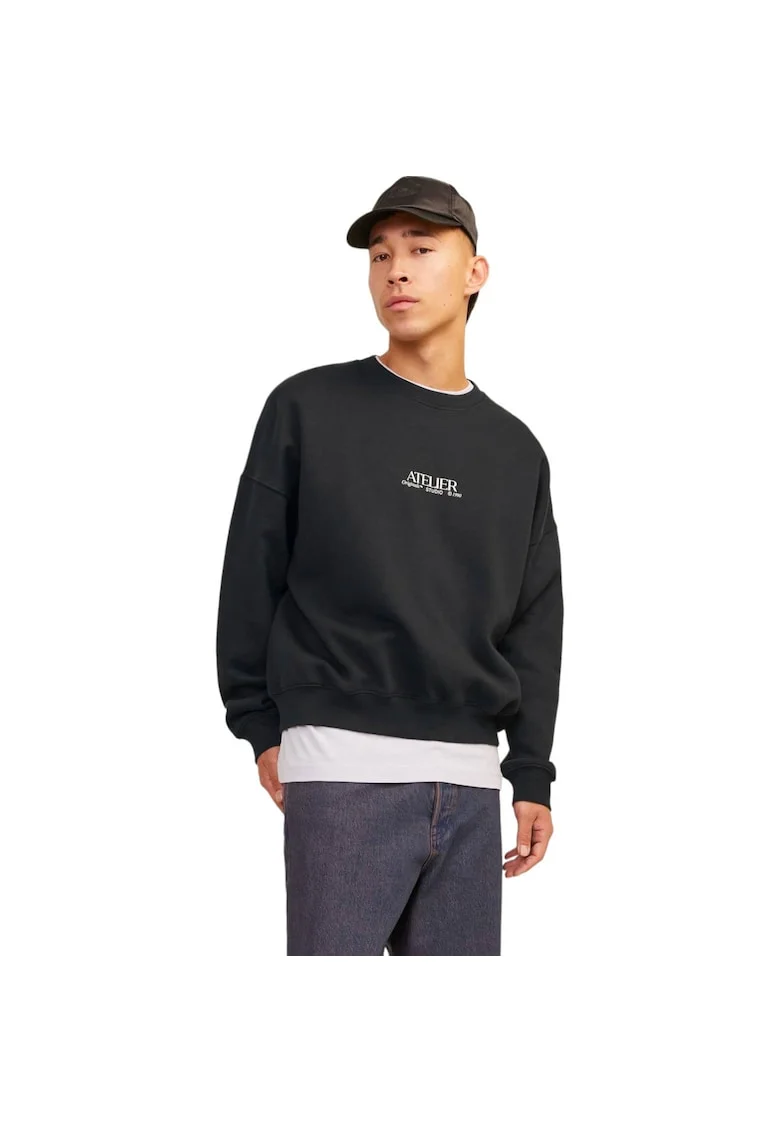 Bluza JACK &JONES Brooklyn Graphic Back 35371, Negru