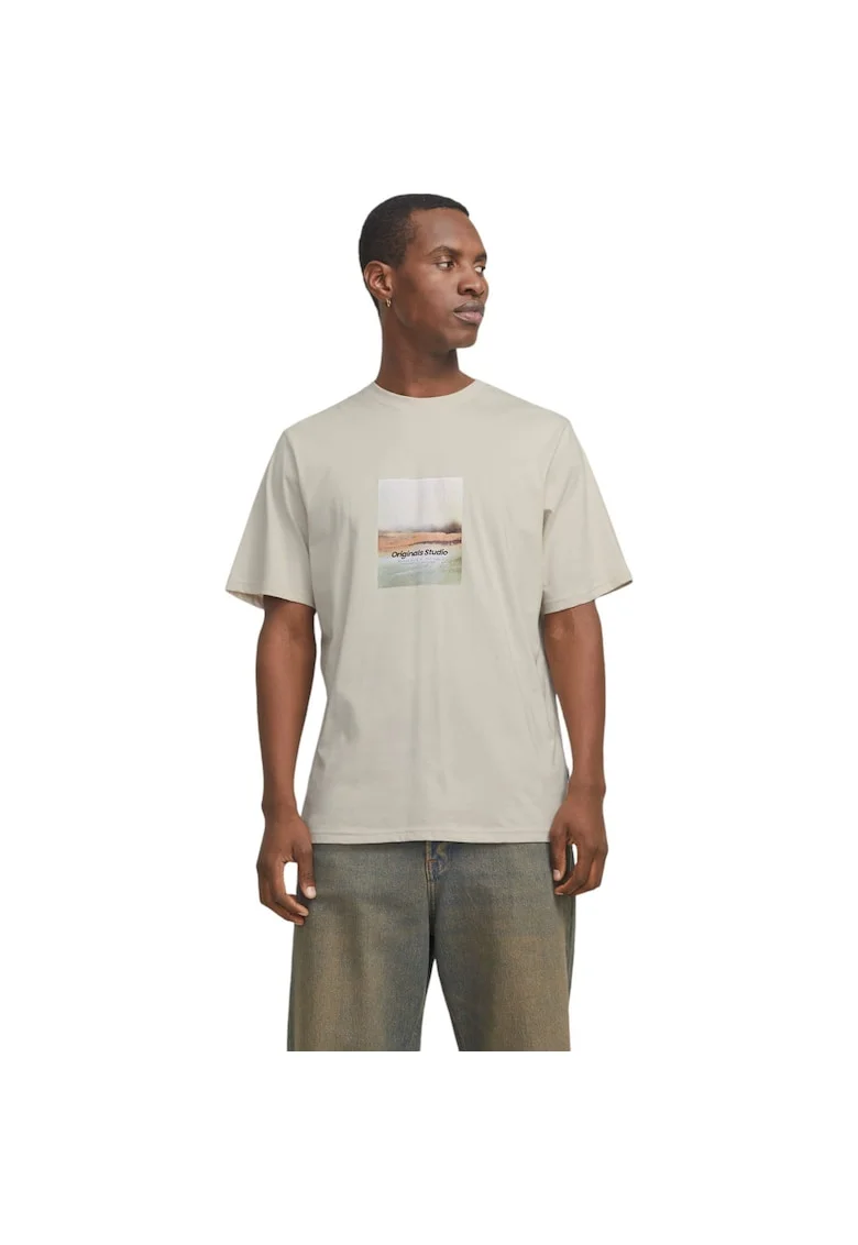 Tricou JACK &JONES Vesterbro Newton Box 38147, Bej