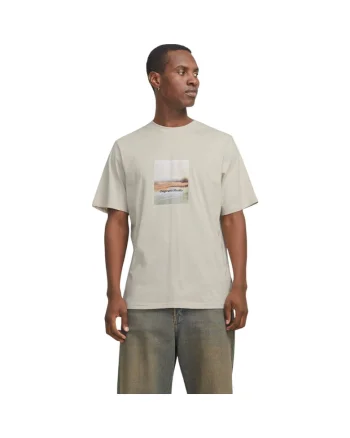 Tricou JACK &JONES Vesterbro Newton Box 38147, Bej