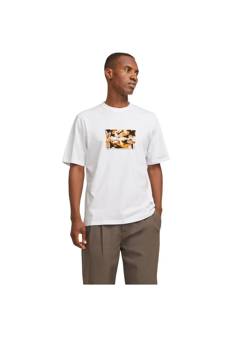 Tricou JACK &JONES Vesterbro Newton Box 38136, Alb