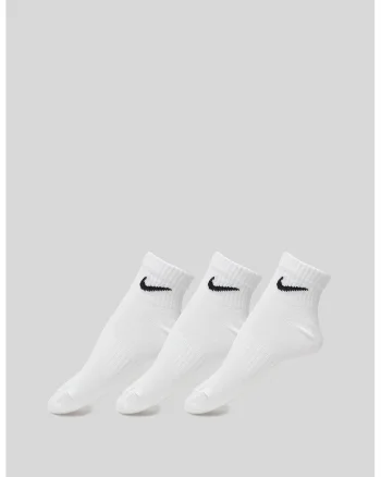 Set de sosete unisex din material usor, cu tehnologie Dri-Fit Everyday - 3 perechi, Alb
