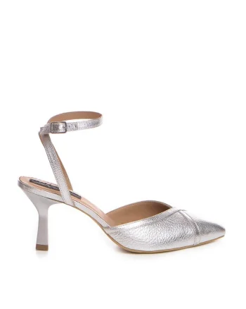 Pantofi mireasa piele naturala Argintiu Vivian