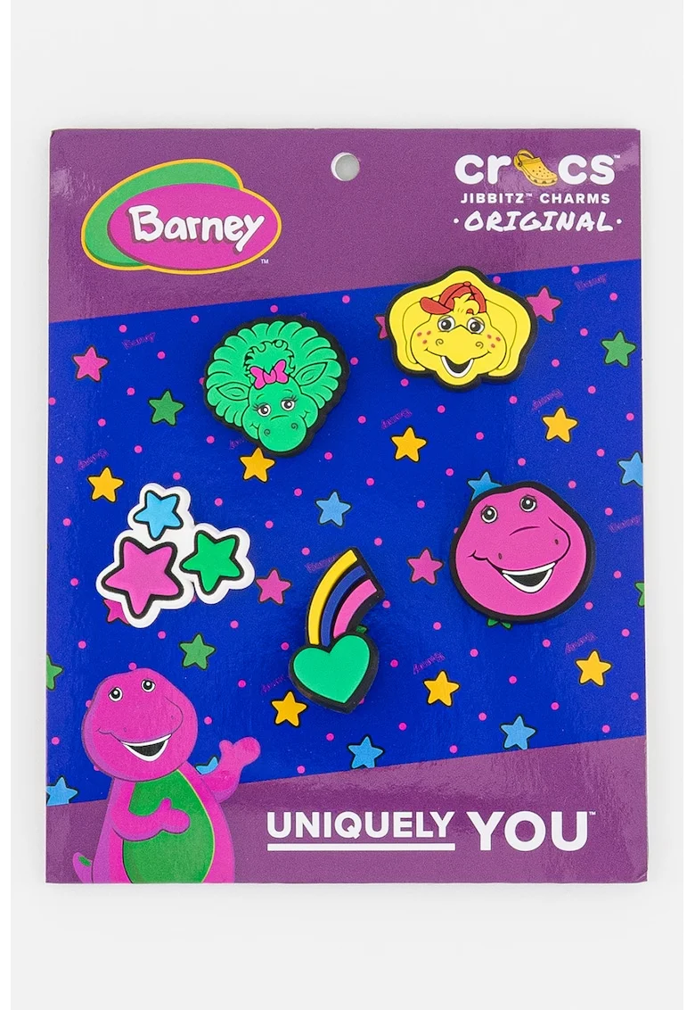 Set de talismane pentru saboti Jibbitz - 5 piese, Verde/Galben/Violet
