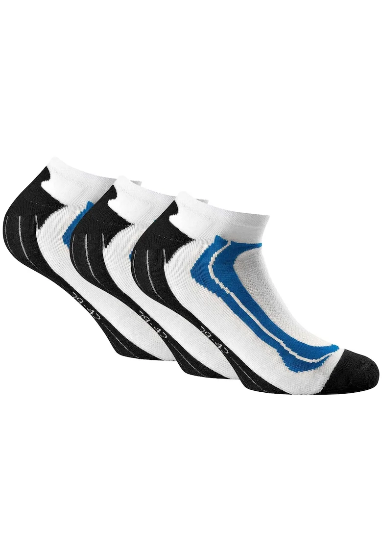 Set de sosete unisex pentru antrenament - 3 perechi, Alb/Albastru