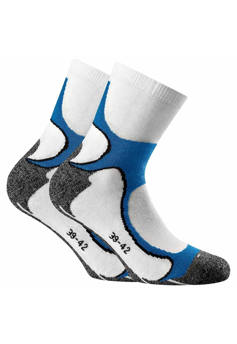 Set de sosete unisex pentru alergare - 2 perechi, Alb/Albastru