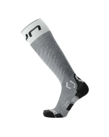 , Sosete din amestec de lana, lungi peste genunchi, pentru schi, Gri