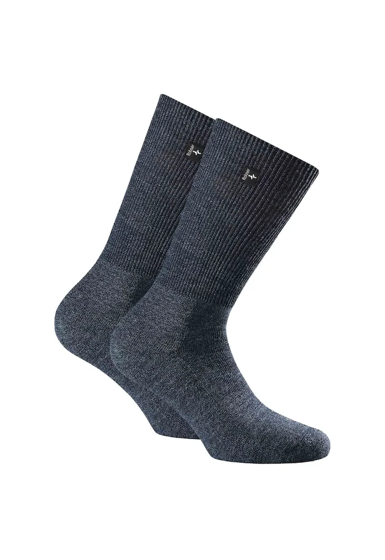 Set de sosete unisex din amestec de lana, pentru trekking - 2 perechi, Albastru