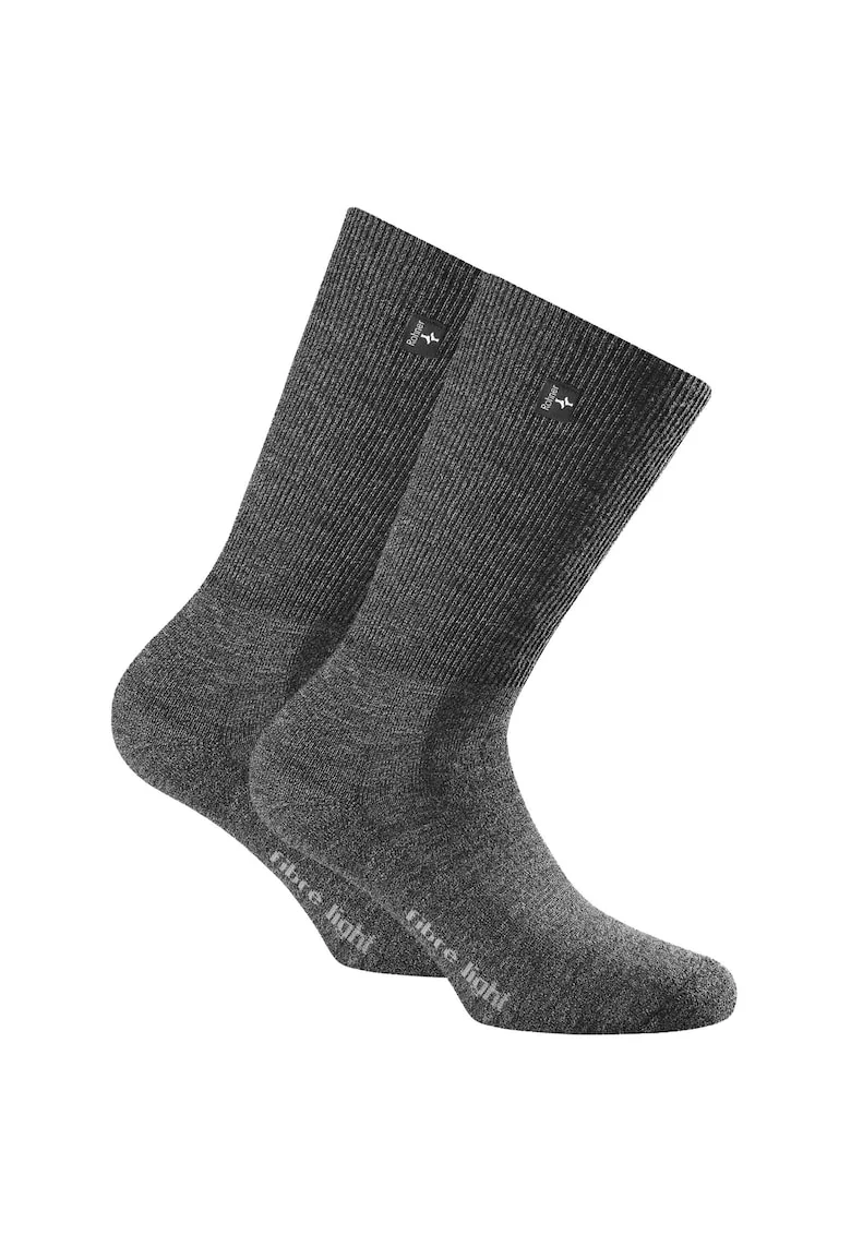 Set de sosete unisex din amestec de lana, pentru trekking - 2 perechi, Gri antracit