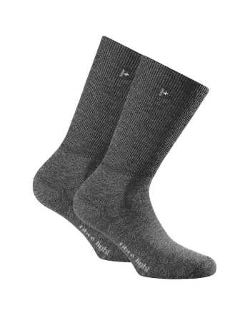 Set de sosete unisex din amestec de lana, pentru trekking - 2 perechi, Gri antracit