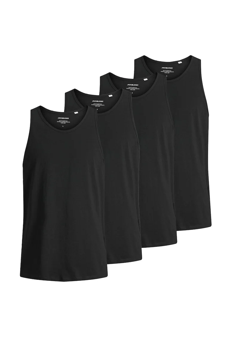 Set de topuri de bumbac - 4 piese, Negru