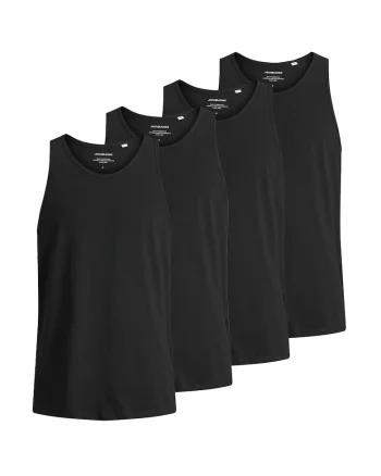 Set de topuri de bumbac - 4 piese, Negru