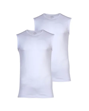 Set de top-uri de casa cu decolteu la baza gatului - 2 piese, Alb