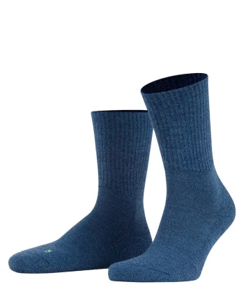 Sosete mid-calf unisex pentru trekking, Albastru melange