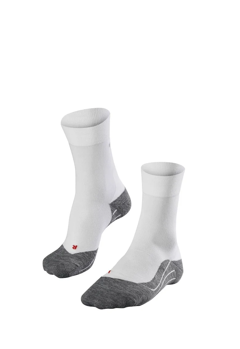 Sosete lungi cu model colorblock pentru fitness, Alb/Gri