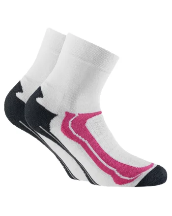Set de sosete scurte unisex pentru antrenament - 2 perechi, Alb/Roz
