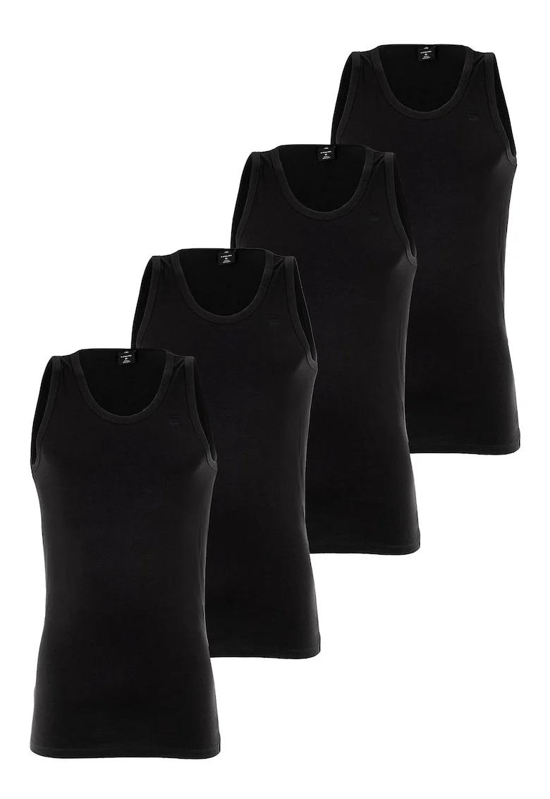 Set de top=uri uni - 4 piese, Negru