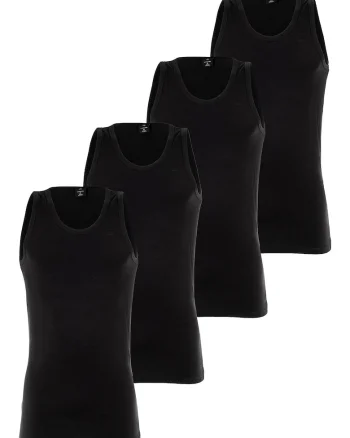 Set de top=uri uni - 4 piese, Negru