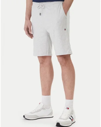 Pantaloni scurti de trening din amestec de bumbac cu talie elastica, snur si buzunare