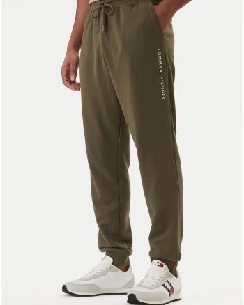 Pantaloni de trening din amestec de bumbac cu snur in talie si buzunare