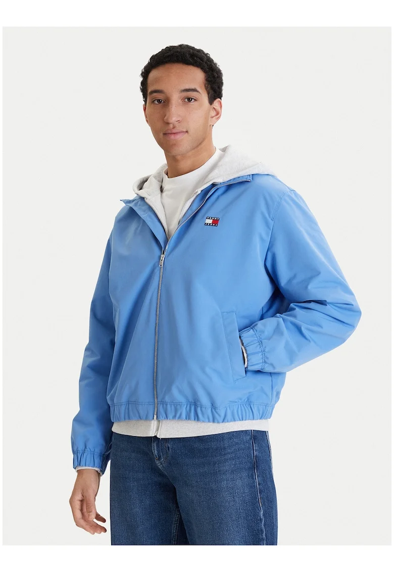Jacheta regular fit cu terminatie si mansete elastice