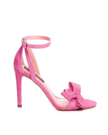 Sandale dama Piele Naturala Roz Bow