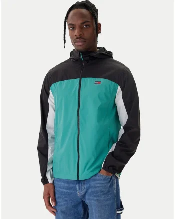 Jacheta colorblock cu gluga