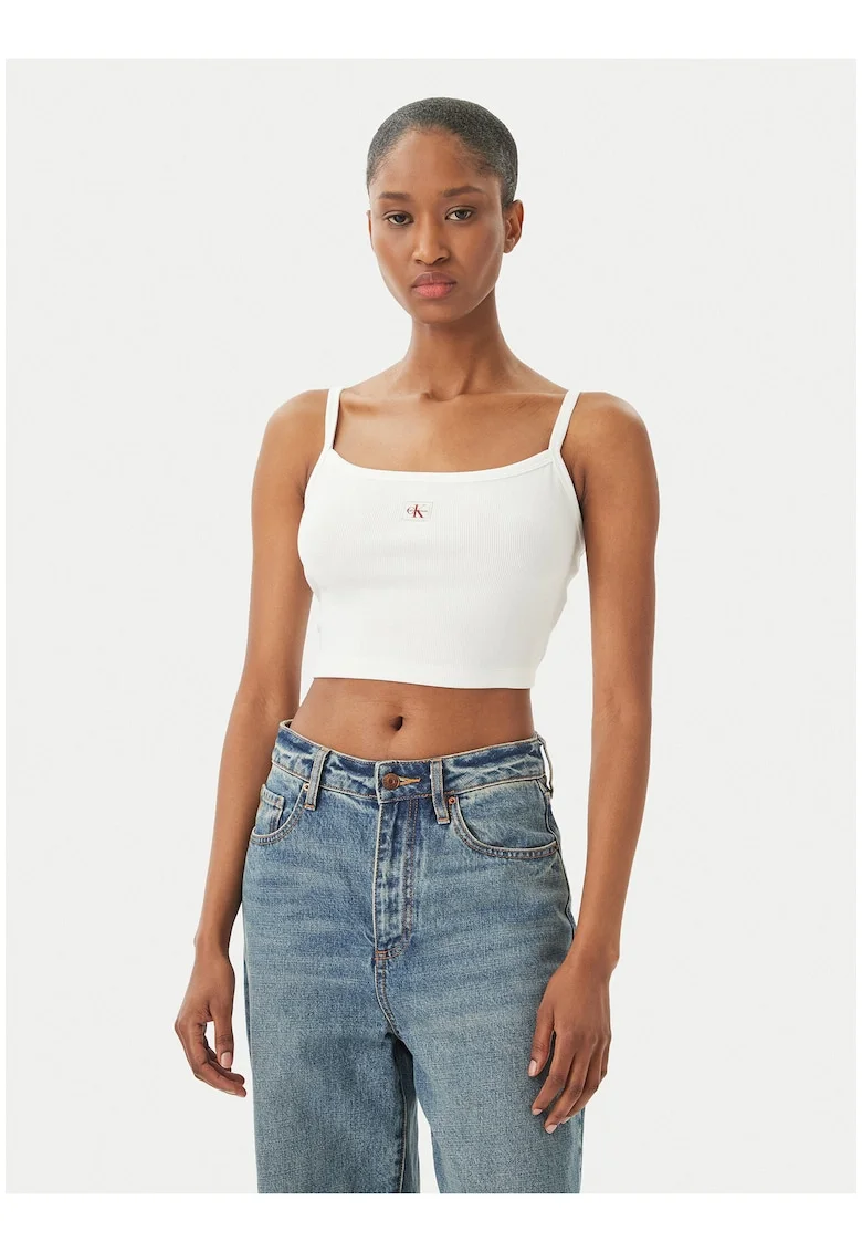 Top crop cu decolteu patrat