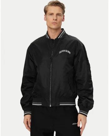 Geaca bomber cu logo pe spate