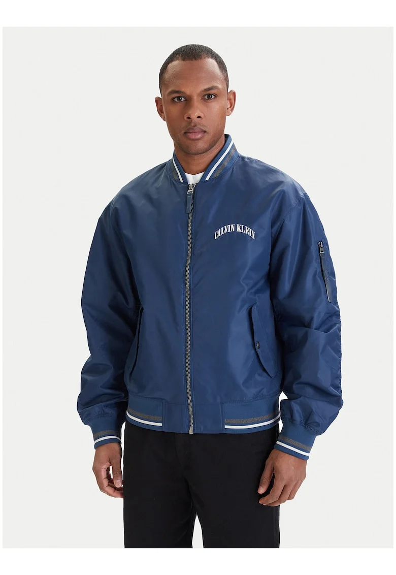 Geaca bomber cu logo print