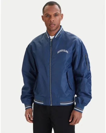 Geaca bomber cu logo print