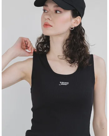 Top slim fit cu detaliu logo