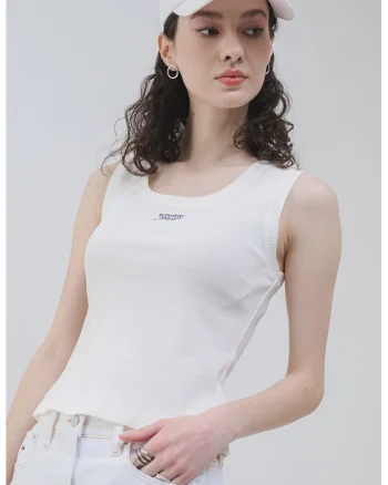 Top slim fit cu detaliu logo