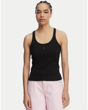 Top slim fit cu guler rotund