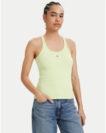 Top slim fit cu decolteu rotund,