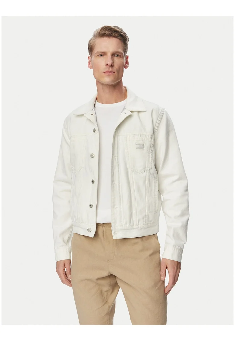 Jacheta regular fit din denim cu model uni