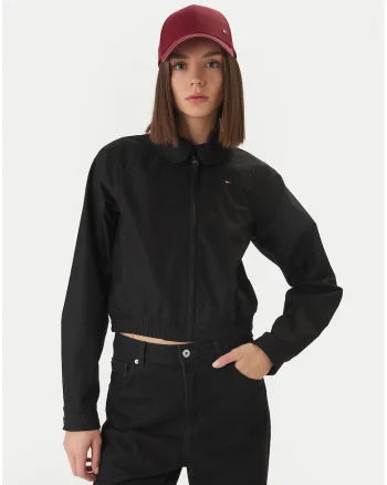 Jacheta crop cu fermoar,