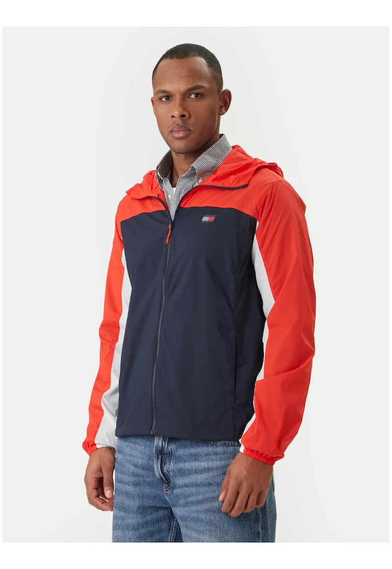 Jacheta regular fit cu fermoar si mansete elastice