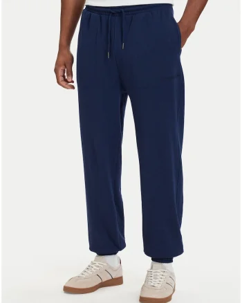 Pantaloni de trening regular fit cu talie elastica, snur si mansete elastice