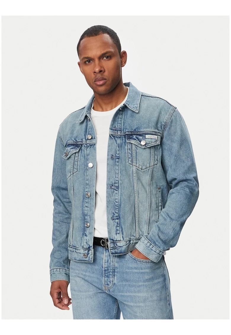 Jacheta din denim regular fit cu nasturi