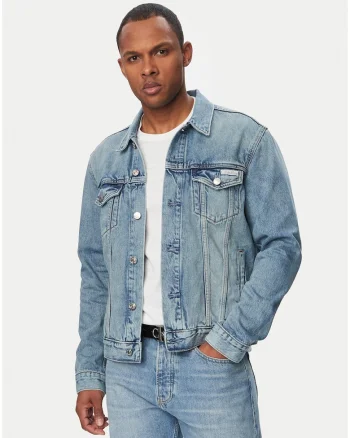 Jacheta din denim regular fit cu nasturi