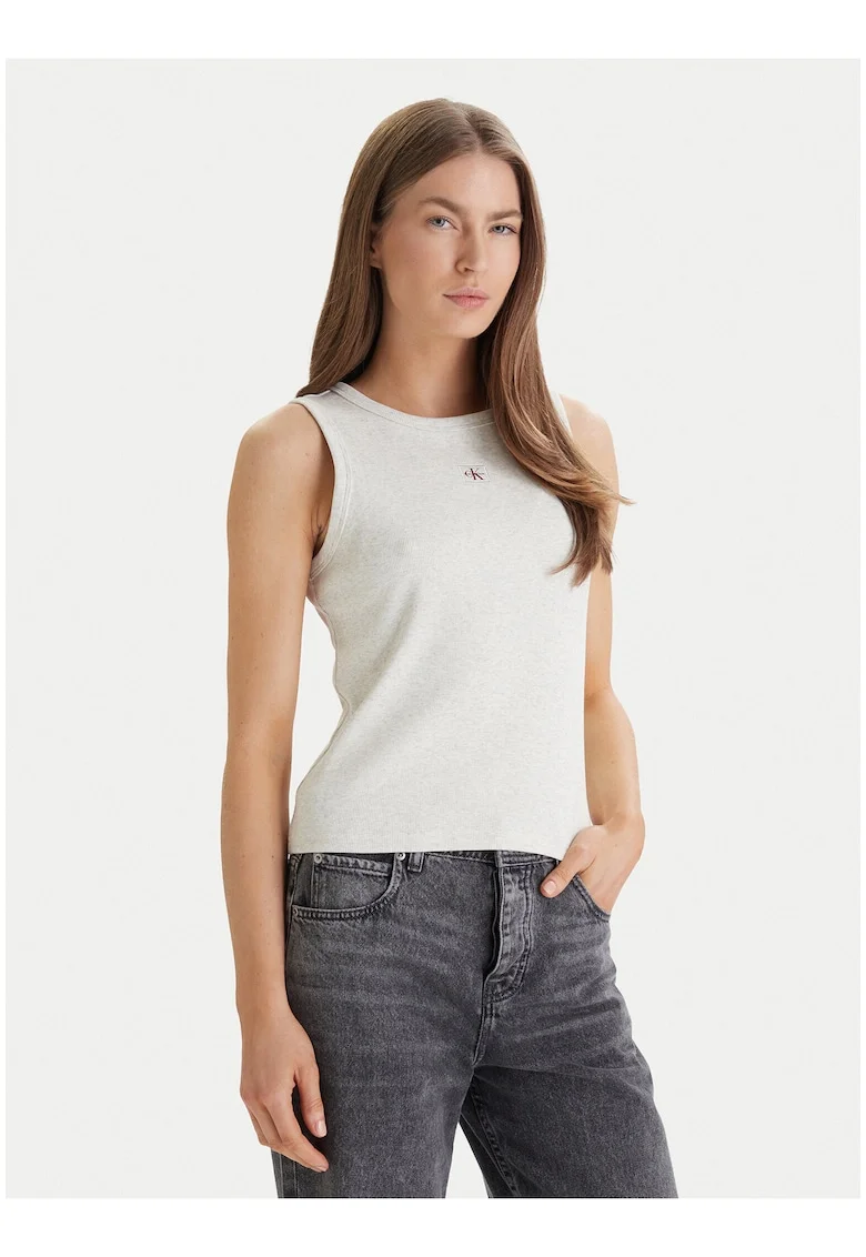 Top slim fit cu model uni